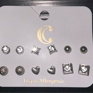 Charming Charlie Silver Stud Earring Set